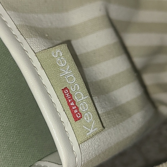 Creating Keepsakes Craft/ Scrapbook Bag Cream and Green Striped Bag - Picture 2 of 10